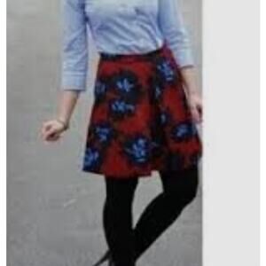 J. Crew Firework Floral A-Line Mini Skirt Cotton Twill SZ 0 Preppy Academia